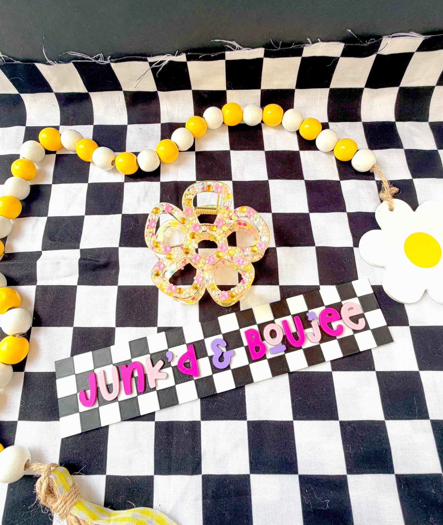 Junk’d Flower Clip-Spring Yellow