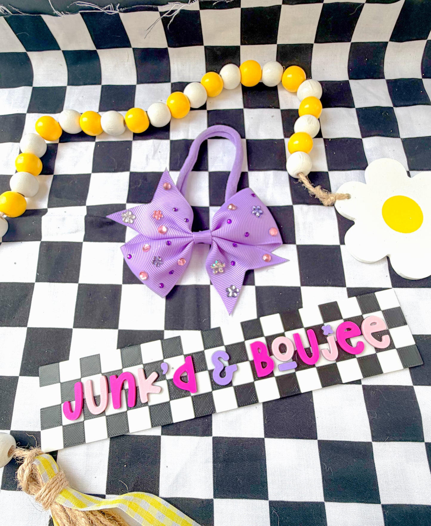 Spring Purple Junk’d Bow on Nylon