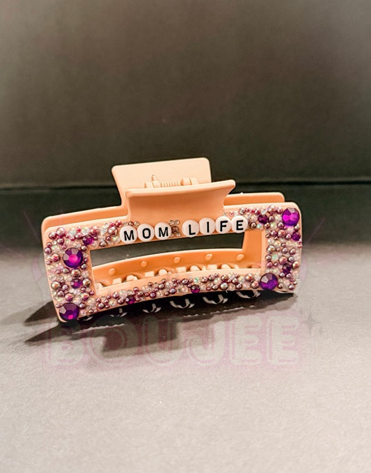 Tan “Mom Life” Junk’d Claw Clip